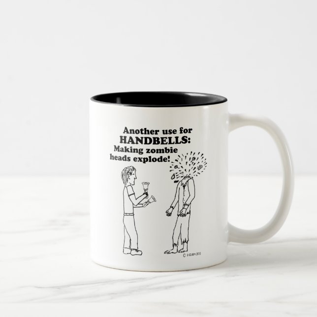 Handbells Zombie Explode Two-Tone Coffee Mug (Right)