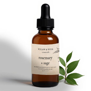 Handcrafted Aromatherapy Essential Oil Kraft Leaf Rectangular Sticker