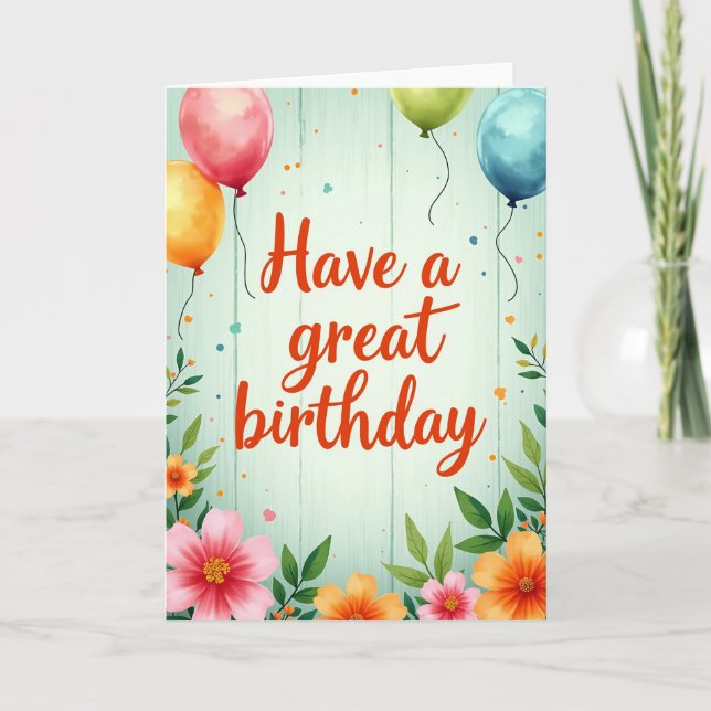 Handcrafted Birthday Wishes Card (Front)
