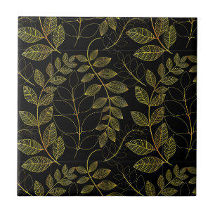 Handcrafted Black and Gold wall tiles