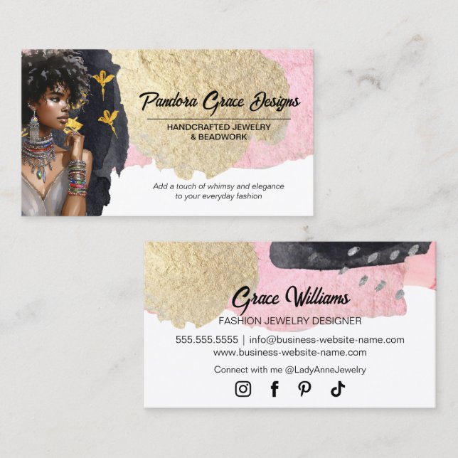 Handcrafted Jewellery Designer Business Card (Front/Back)