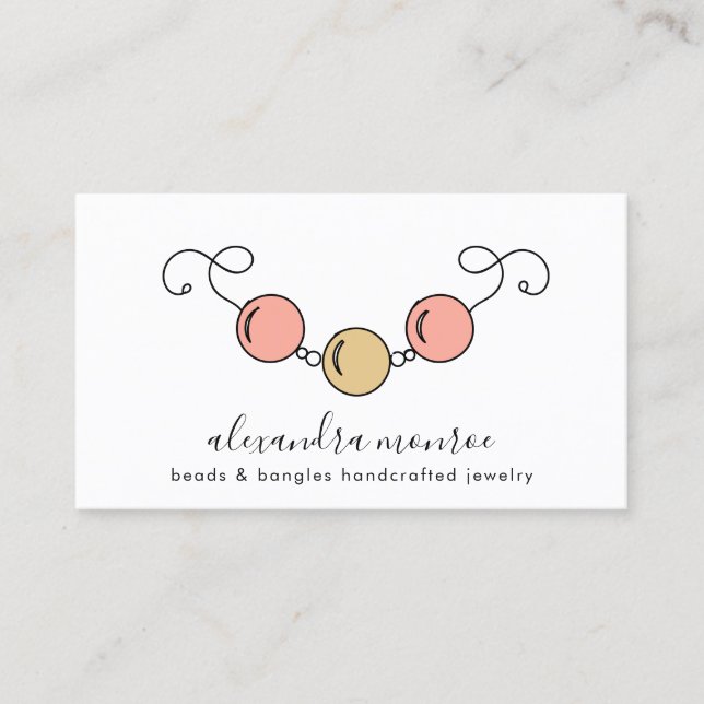 Handcrafted Jewellery Logo | Jewellery Design  Bus Business Card (Front)