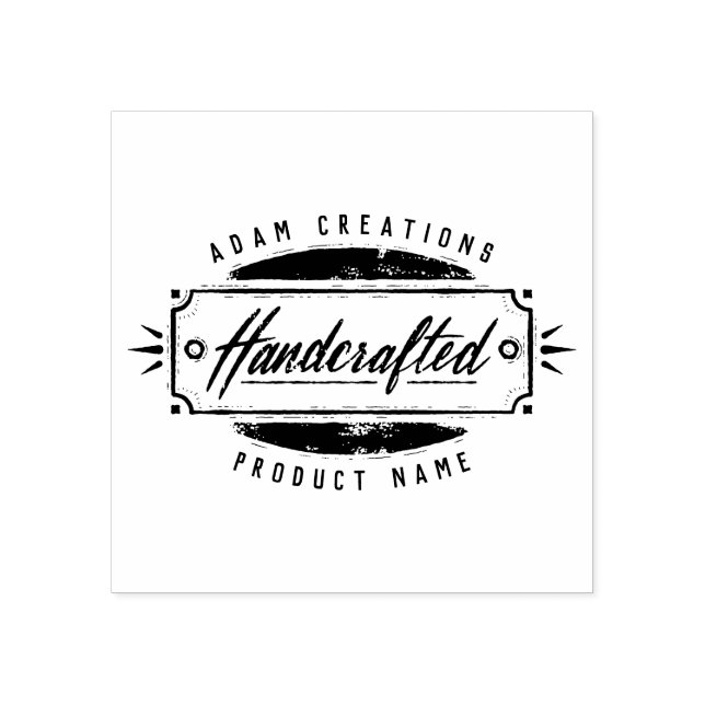Handcrafted Personalised Label Rubber Stamp (Imprint)