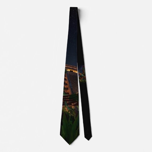 Handcrafted Pheasant and Teotihuacán Pyramid: Trad Tie (Front)