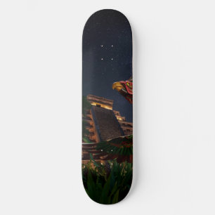 Handcrafted Pheasant and the Teotihuacán Pyramid:  Skateboard