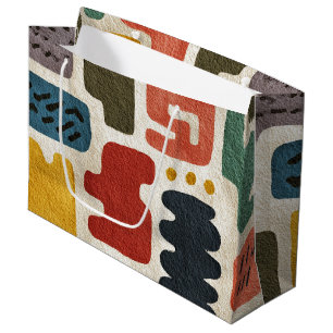 Handcrafted Shapes & Earthy Artistic Texture Large Gift Bag