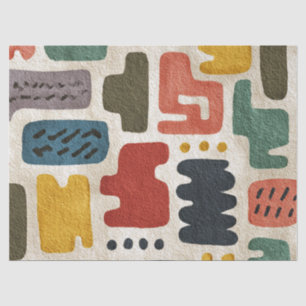 Handcrafted Shapes & Earthy Artistic Texture Tissue Paper