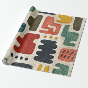 Handcrafted Shapes & Earthy Artistic Texture Wrapping Paper