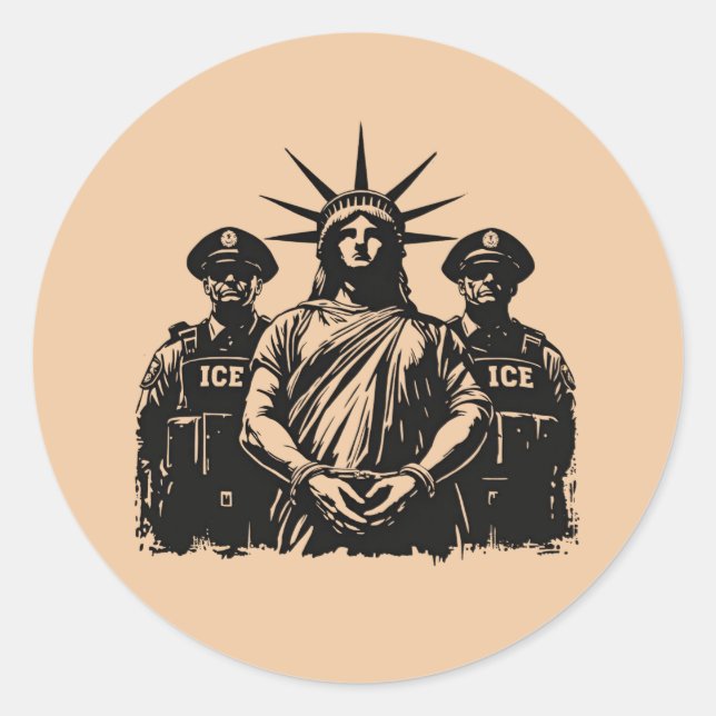 Handcuffed Statue Of Liberty - Abolish ICE Classic Round Sticker (Front)