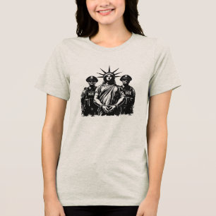 Handcuffed Statue Of Liberty - Abolish ICE Tri-Blend Shirt
