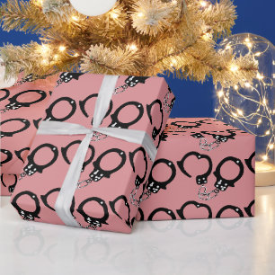 HANDCUFFS CHRISTMAS WRAPPING PAPER