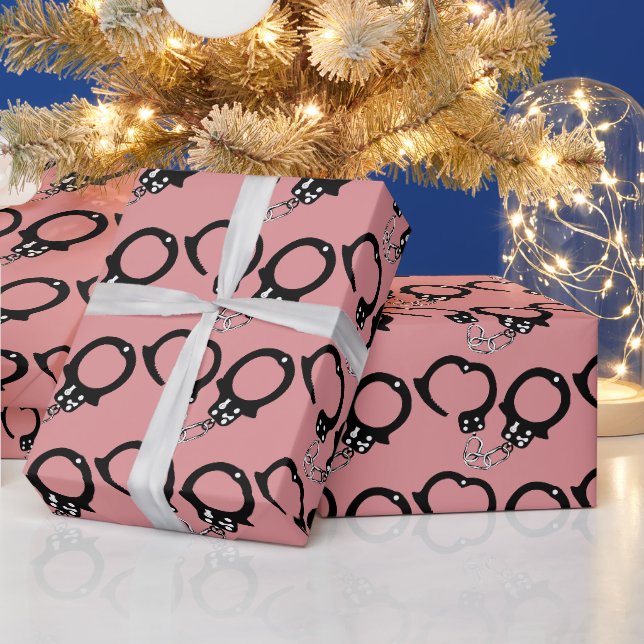 HANDCUFFS CHRISTMAS WRAPPING PAPER (Holidays)