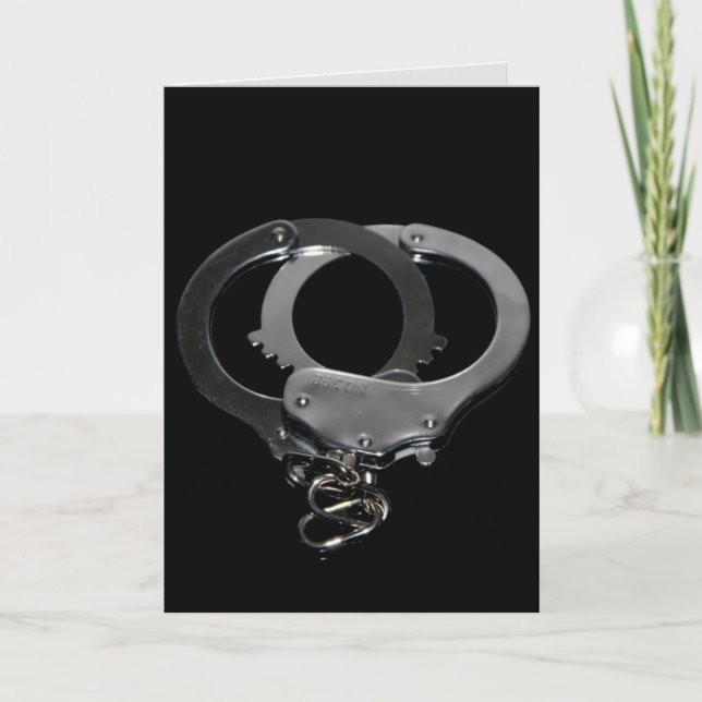 HANDCUFFS KINKY ROMANCE GREETING CARDS (Front)