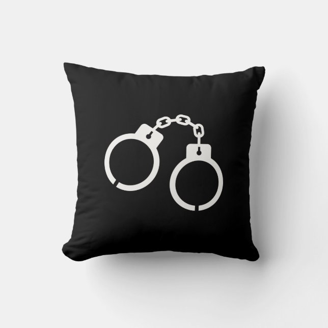 Handcuffs Pictogram Throw Pillow (Front)