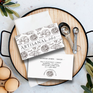 Handdrawn Baked Goods Baker Bakery Dessert Caterer Business Card
