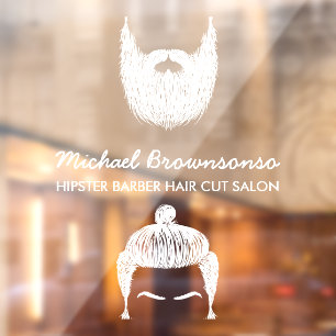 Handdrawn Barber hipster beard mustach
