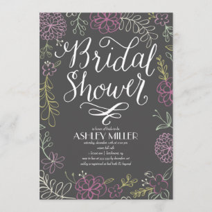 Handdrawn Botanicals   Bridal Shower Invitation