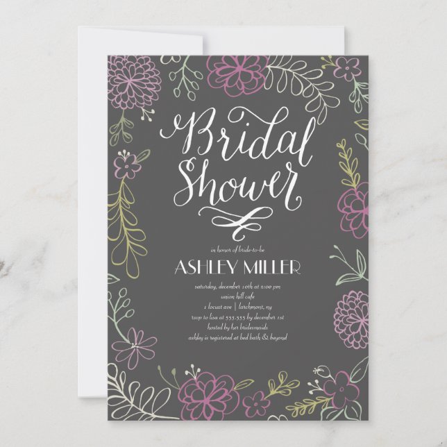 Handdrawn Botanicals | Bridal Shower Invitation (Front)