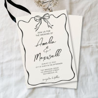 Handdrawn Bow Coquette Trendy Romantic Wedding