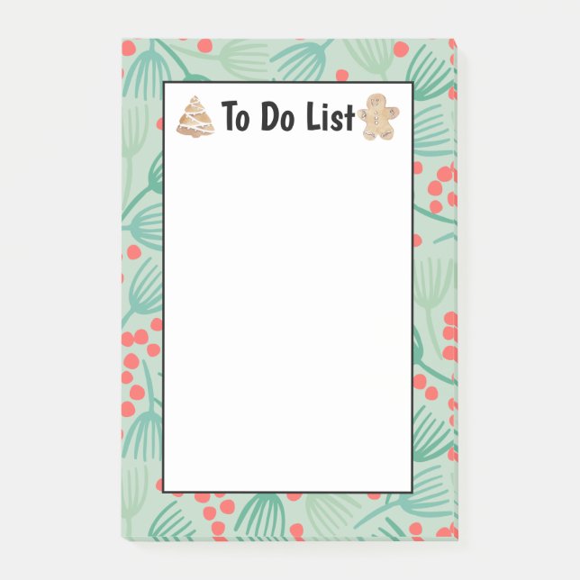 Handdrawn Christmas Tree Evergreen Pine To Do List Post-it Notes (Front)