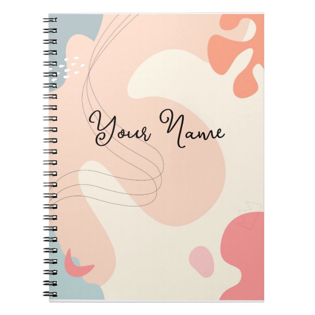 Handdrawn Contemporary Abstract Background Notebook (Front)