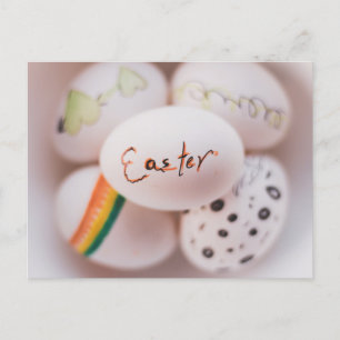 Handdrawn Eggs Easter Postcard