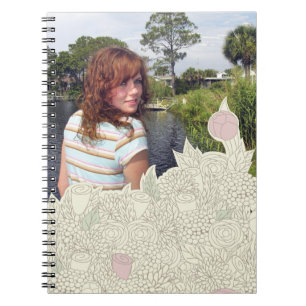 Handdrawn flower border notebook