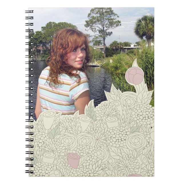 Handdrawn flower border notebook (Front)