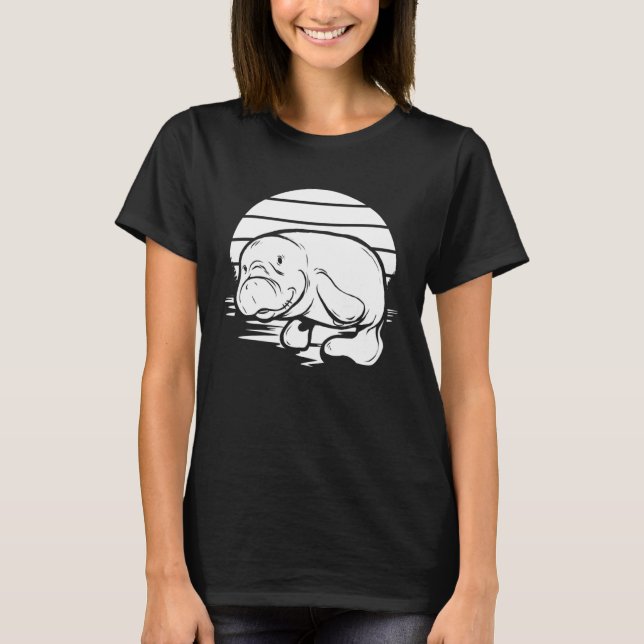 Handdrawn Manatee Sea Cow Marine Animal Sea Creatu T-Shirt (Front)