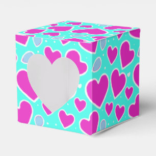 Handdrawn Pink Heart Valentine Gift Favour Box