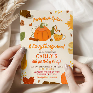 HandDrawn Pumpkin Spice and Everything Nice Party Invitation