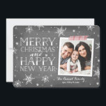 Handdrawn Snowflakes Collection Holiday Card<br><div class="desc">Celebrate the season with this festive holiday photo card featuring handdrawn snowflakes on a faux chalkboard background. Select a die-cut shape or textured paper for an extra special touch. Shop our online store for more pieces in this design!</div>
