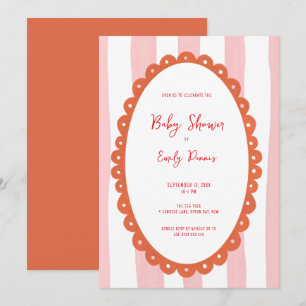 Handdrawn Whimsical Bold Bright Baby Shower Invitation