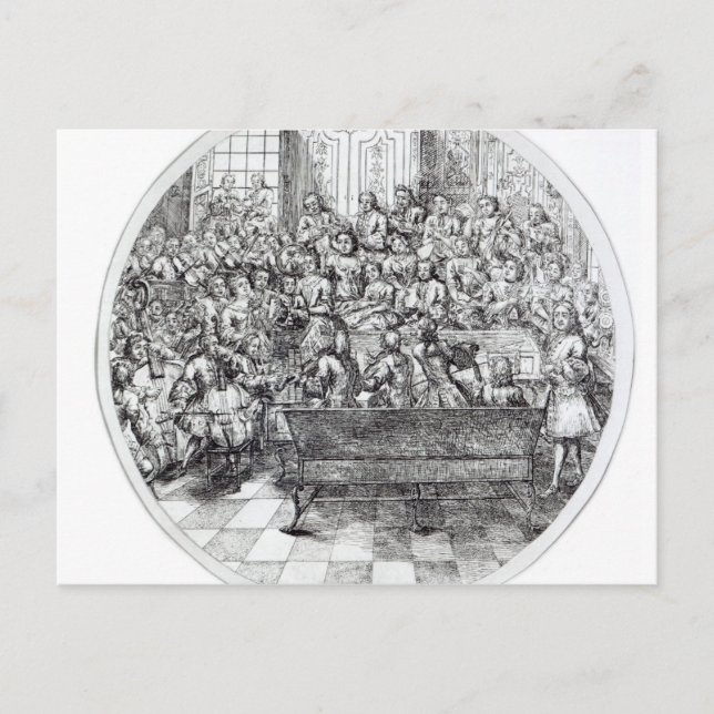 Handel conducting an oratorio, c.1740 postcard (Front)