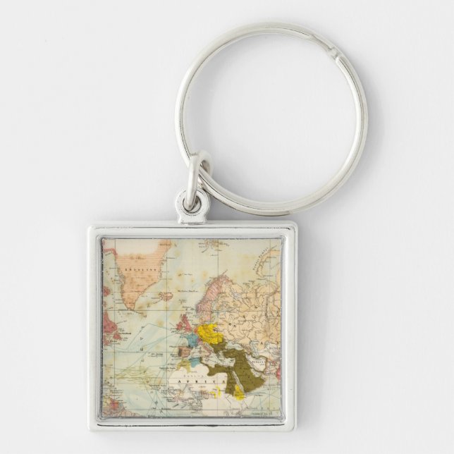 Handels Colonial Atlas Map Key Ring (Front)