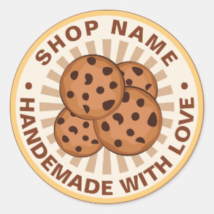 Handemade with love Custom Chocolate Chip cookie  Classic Round Sticker