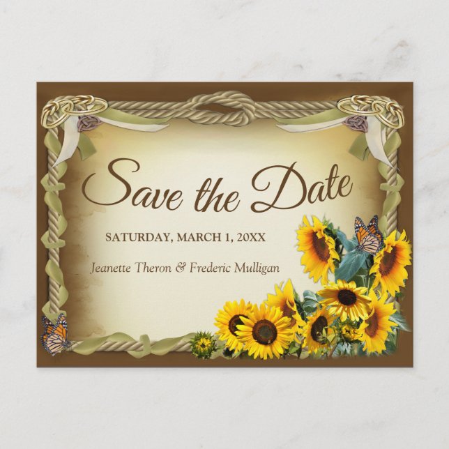 Handfasting Ceremony Save the Date Announcement Postcard (Front)