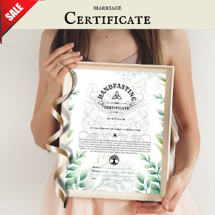 HANDFASTING CERTIFICATE PAGAN NATURE CELTIC 16X20 POSTER