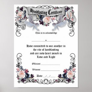 Handfasting Certificate Poster - Fantasy Owls 