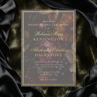 Handfasting Dark Moody Floral Calligraphy Wedding
