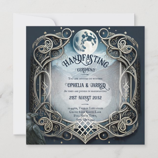 HANDFASTING INVITATIONS DRUID CELTIC WICCA MOON (Front)