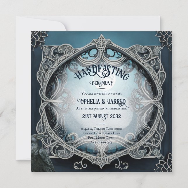 HANDFASTING INVITATIONS DRUID CELTIC WICCA MOON (Front)