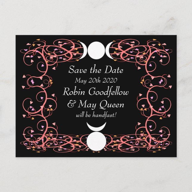 Handfasting Save the Date Postcard Goddess & God (Front)