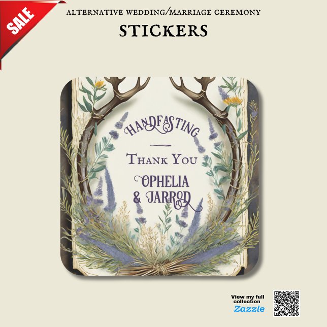 HANDFASTING STICKERS FOR FAVORS ENVELOPES ANTLERS (Creator Uploaded)