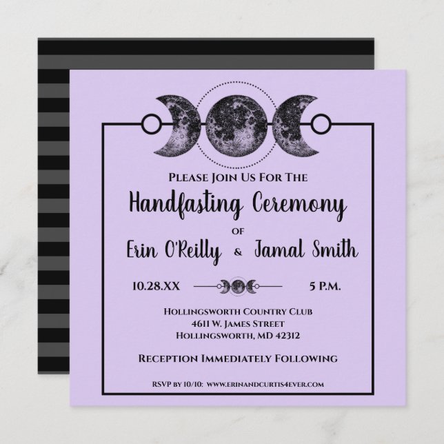 Handfasting Wedding Invitation Wicca Pagan Celtic (Front/Back)