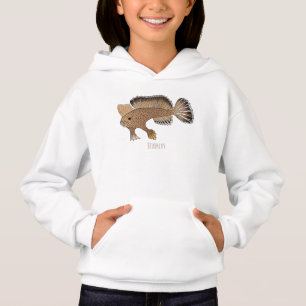 Handfish cartoon illustration 