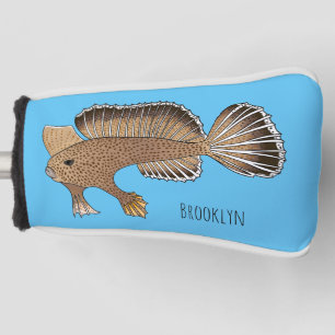 Handfish cartoon illustration golf head cover