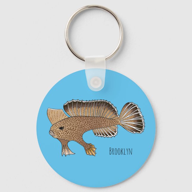 Handfish cartoon illustration key ring (Front)