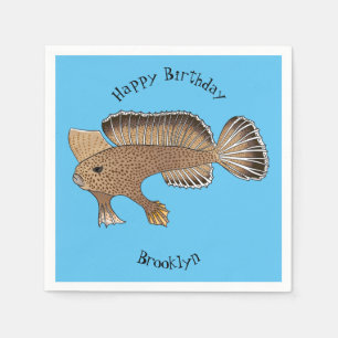 Handfish cartoon illustration napkin