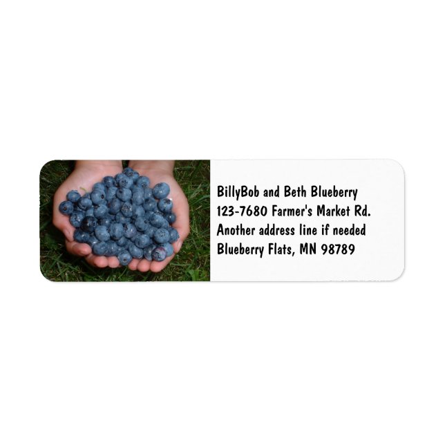 Handful of Fresh Blueberries Return Address Label (Front)